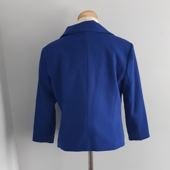 Chapter One Womens Coat Sz 12 Cobalt Blue Lined long sleeves - Picture 2 of 12